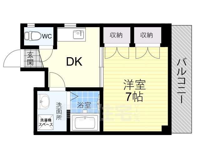 大阪市住吉区長峡町のマンションの間取り