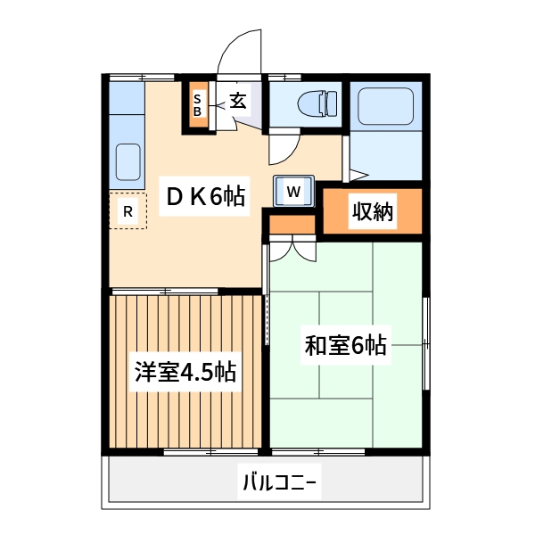 川崎市宮前区平のアパートの間取り