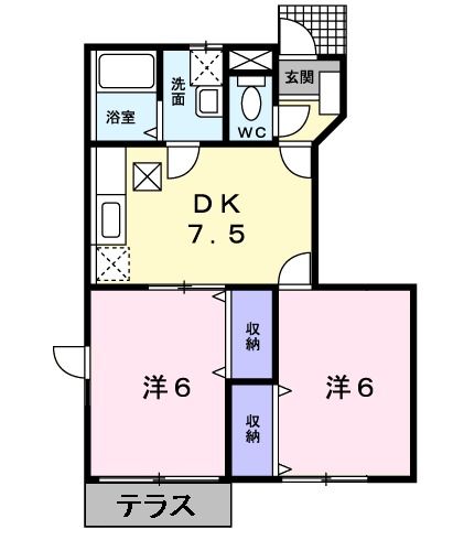 【橋本市賢堂のアパートの間取り】