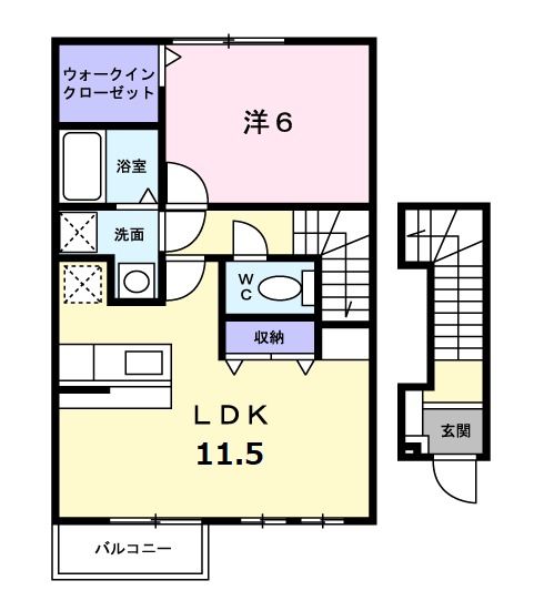 メゾン　ヴェール　Ａ棟の間取り