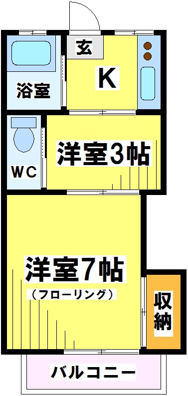 府中市幸町のアパートの間取り