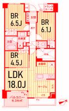 鎌倉市由比ガ浜のマンションの間取り