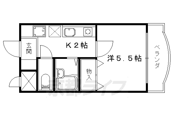 ＪＲ東海道本線 山科駅 徒歩3分 6階建 築27年の間取り写真
