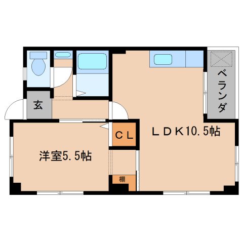 静岡市駿河区聖一色のマンションの間取り