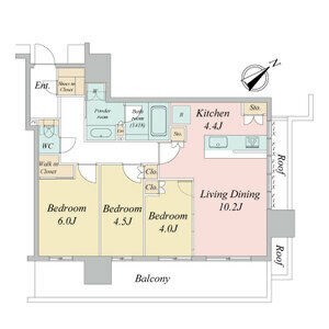 名古屋市中村区名駅南のマンションの間取り