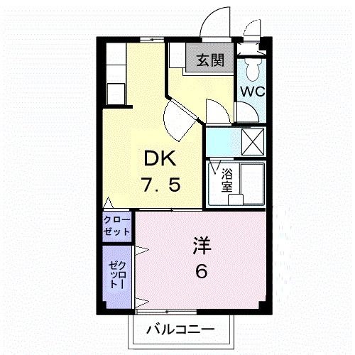 【高松市国分寺町国分のアパートの間取り】