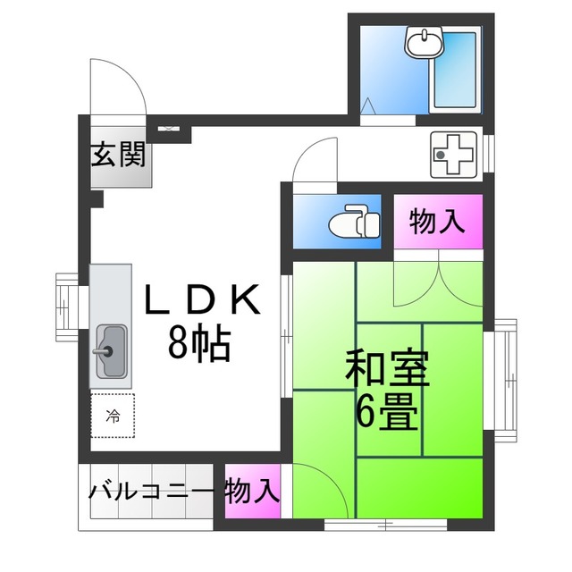 大阪市此花区島屋のマンションの間取り