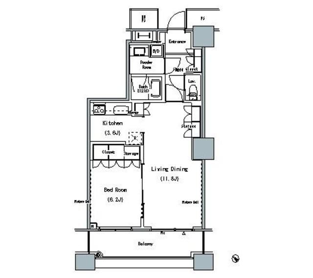 中央区勝どきのマンションの間取り