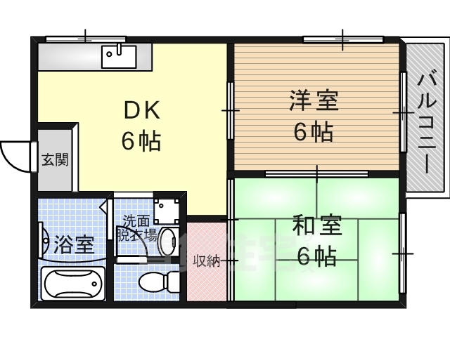 京都市右京区嵯峨天龍寺若宮町のアパートの間取り