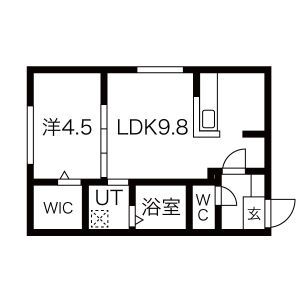 札幌市豊平区豊平四条のマンションの間取り