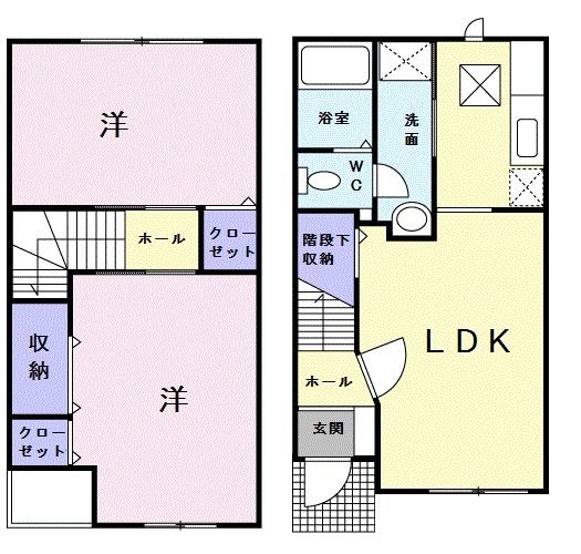 八戸市大字尻内町のアパートの間取り