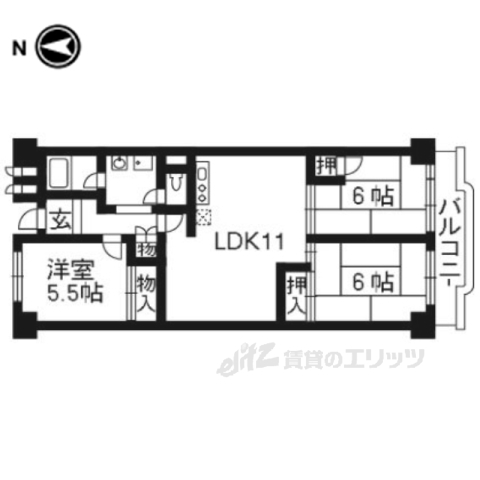 ユニ宇治マンション１号館の間取り