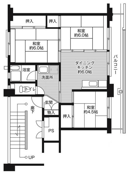 ビレッジハウス西出雲1号棟の間取り