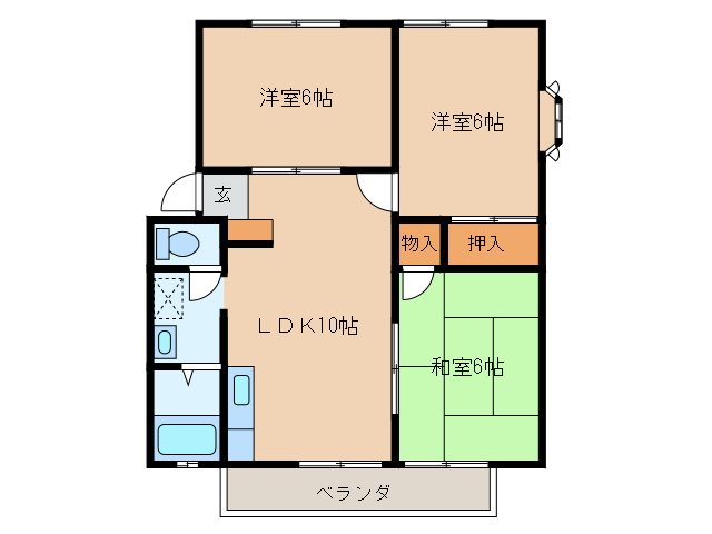 サンビレッジ松島Bの間取り