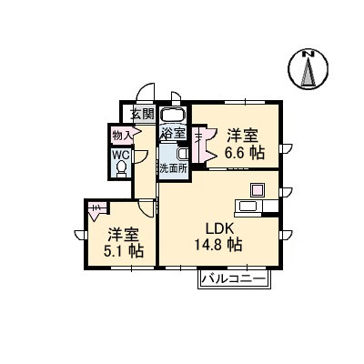 岡山市東区瀬戸町瀬戸のアパートの間取り