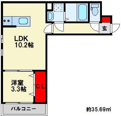 福岡市博多区諸岡のアパートの間取り