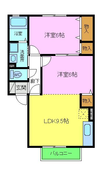 グリーンコート萩天の間取り