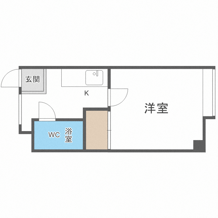 小樽市入船のアパートの間取り