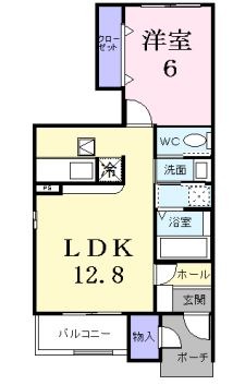 倉敷市玉島長尾のアパートの間取り