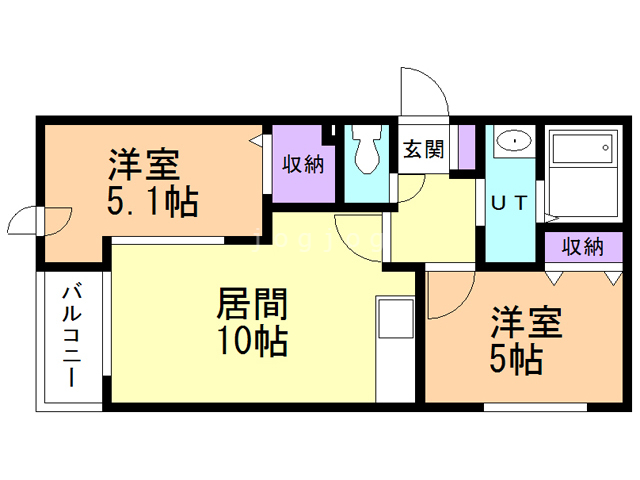 札幌市豊平区豊平一条のマンションの間取り