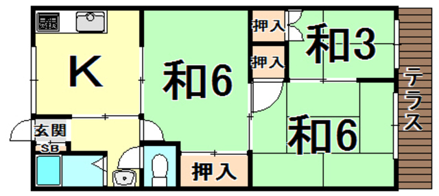 尼崎市武庫之荘のアパートの間取り