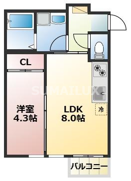 菊池郡菊陽町大字津久礼のアパートの間取り