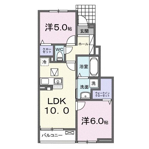 角田市梶賀のアパートの間取り