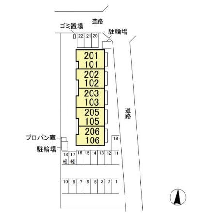 【グランテラス高井の駐車場】