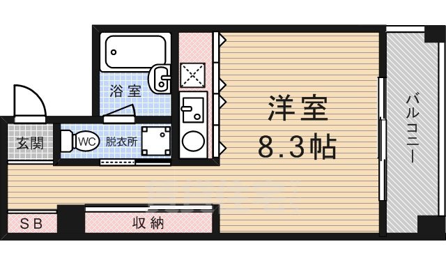 京都市下京区岩戸山町のマンションの間取り