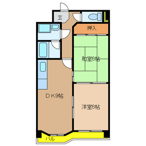 大阪市東成区東中本のマンションの間取り