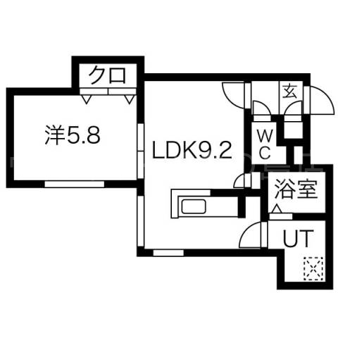 【札幌市豊平区美園一条のマンションの間取り】