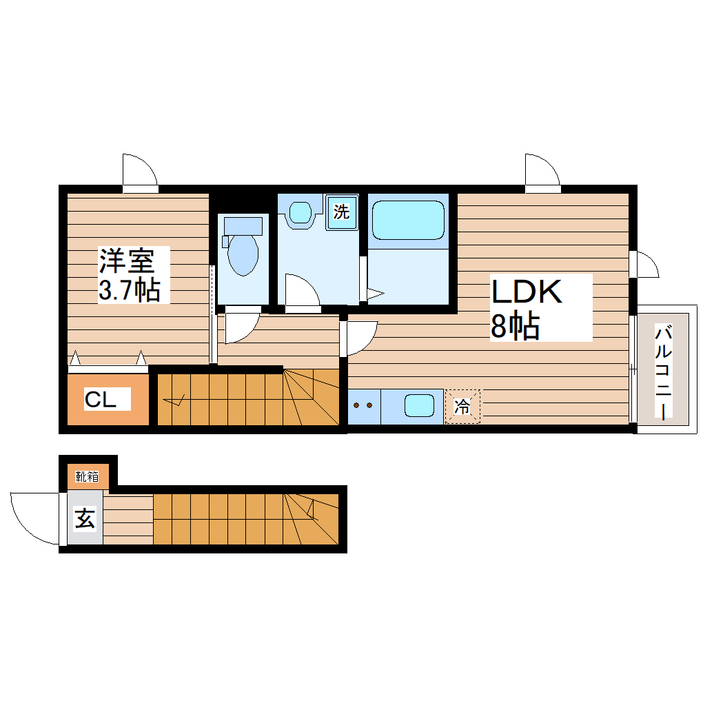 名取市増田のアパートの間取り