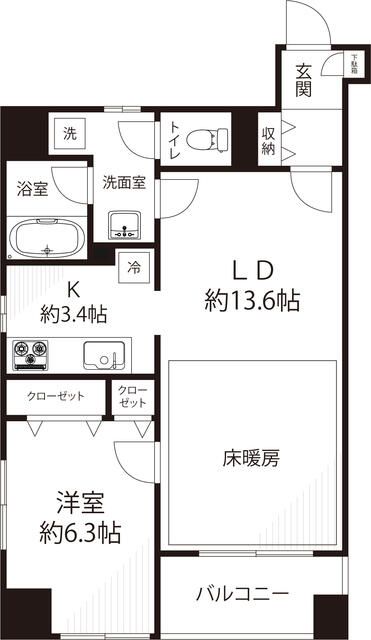 中央区日本橋久松町のマンションの間取り