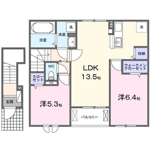 揖保郡太子町鵤のアパートの間取り