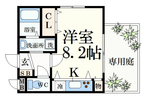 神戸市東灘区魚崎南町のアパートの間取り