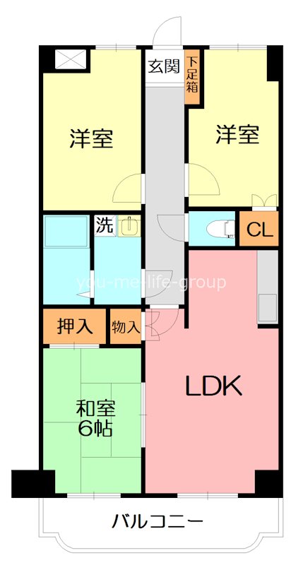 平塚市東真土のマンションの間取り