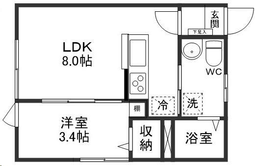 ミラニスタ角五郎の間取り