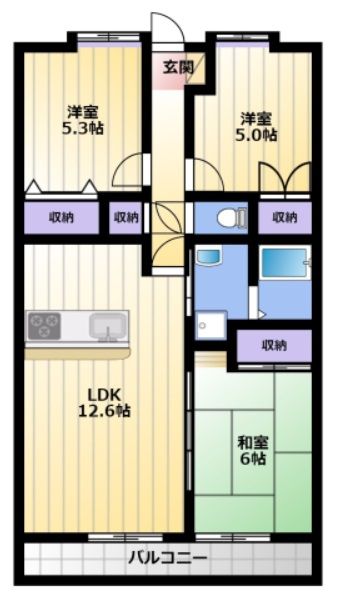 湖西市鷲津のマンションの間取り