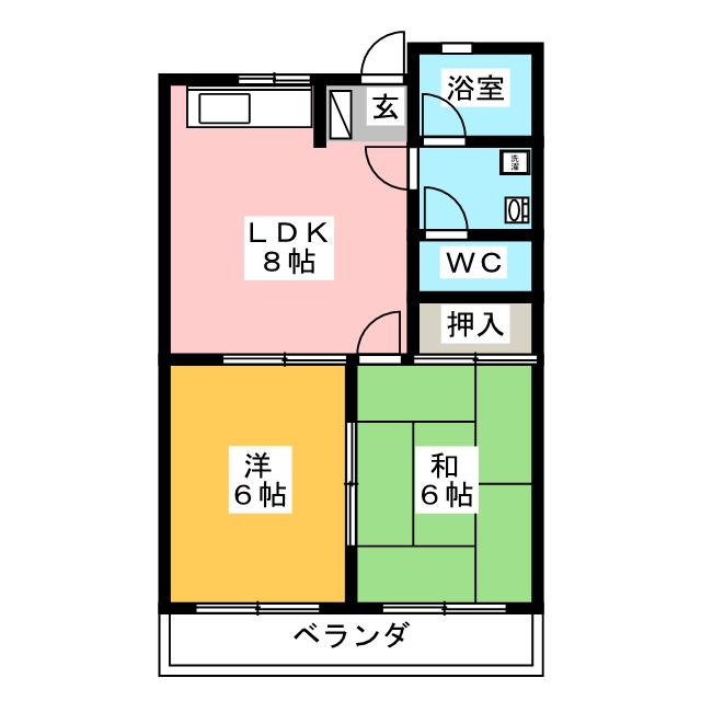 にしき今泉新町ハイツIIの間取り