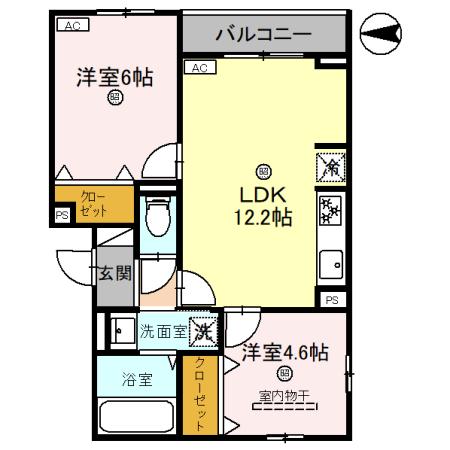 西宮市青木町のアパートの間取り