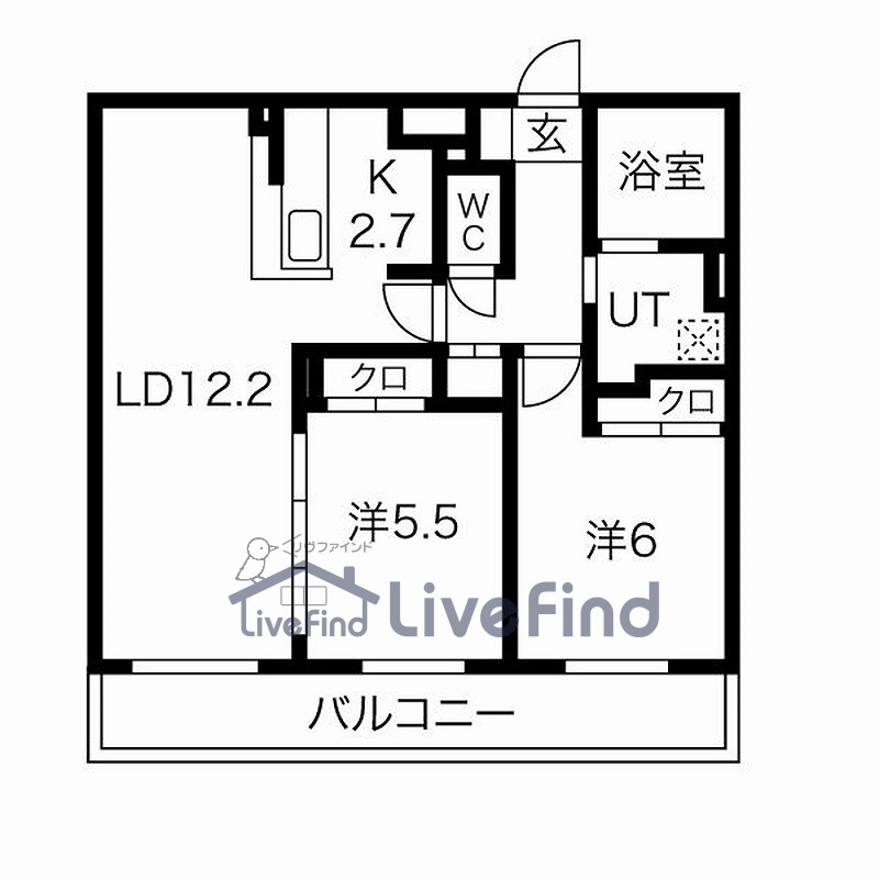 札幌市白石区中央三条のマンションの間取り