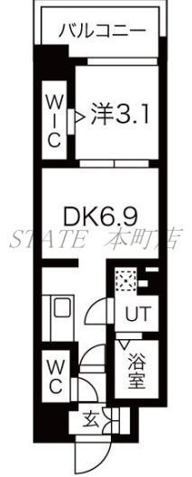 ミラージュパレス難波クルヴァの間取り