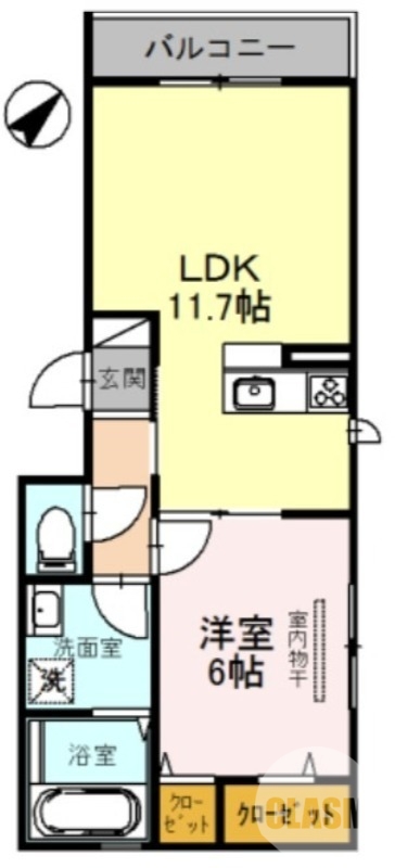 堺市北区中百舌鳥町のアパートの間取り