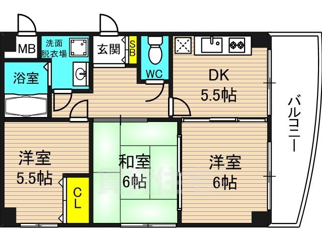 サンパレス鷺洲の間取り