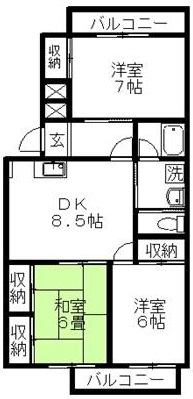 シャングリラ淡島Iの間取り