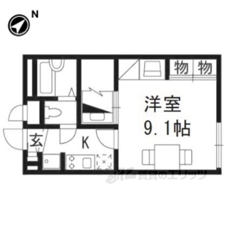 【南丹市園部町城南町のアパートの間取り】