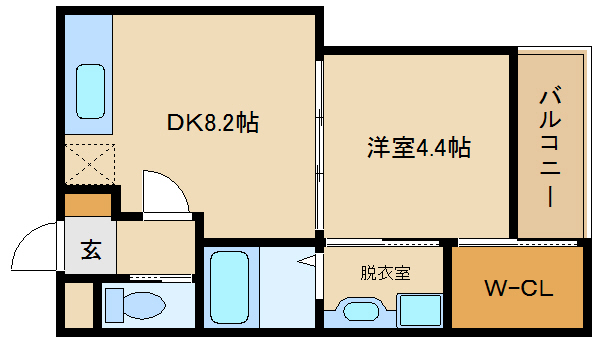 柏原市古町のアパートの間取り