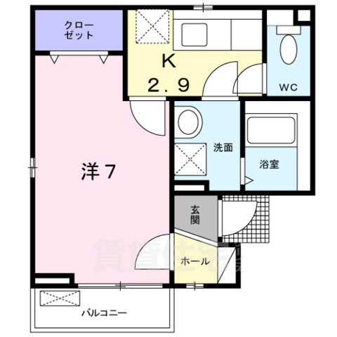 名古屋市瑞穂区大喜新町のアパートの間取り