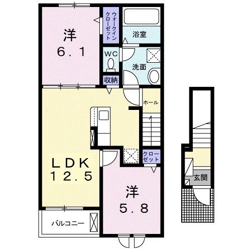 愛知県小牧市小木３（アパート）の賃貸物件の間取り
