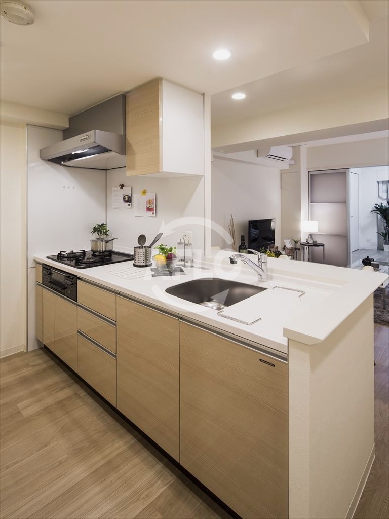 キッチン　アーバネックス心斎橋II　3口ガスシステムキッチン（グリル付